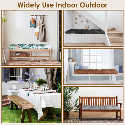 “1Pc Bench Seat Cushion, Indoor/Outdoor, Water-Resistant Options, 8cm/10cm, 51x20in”