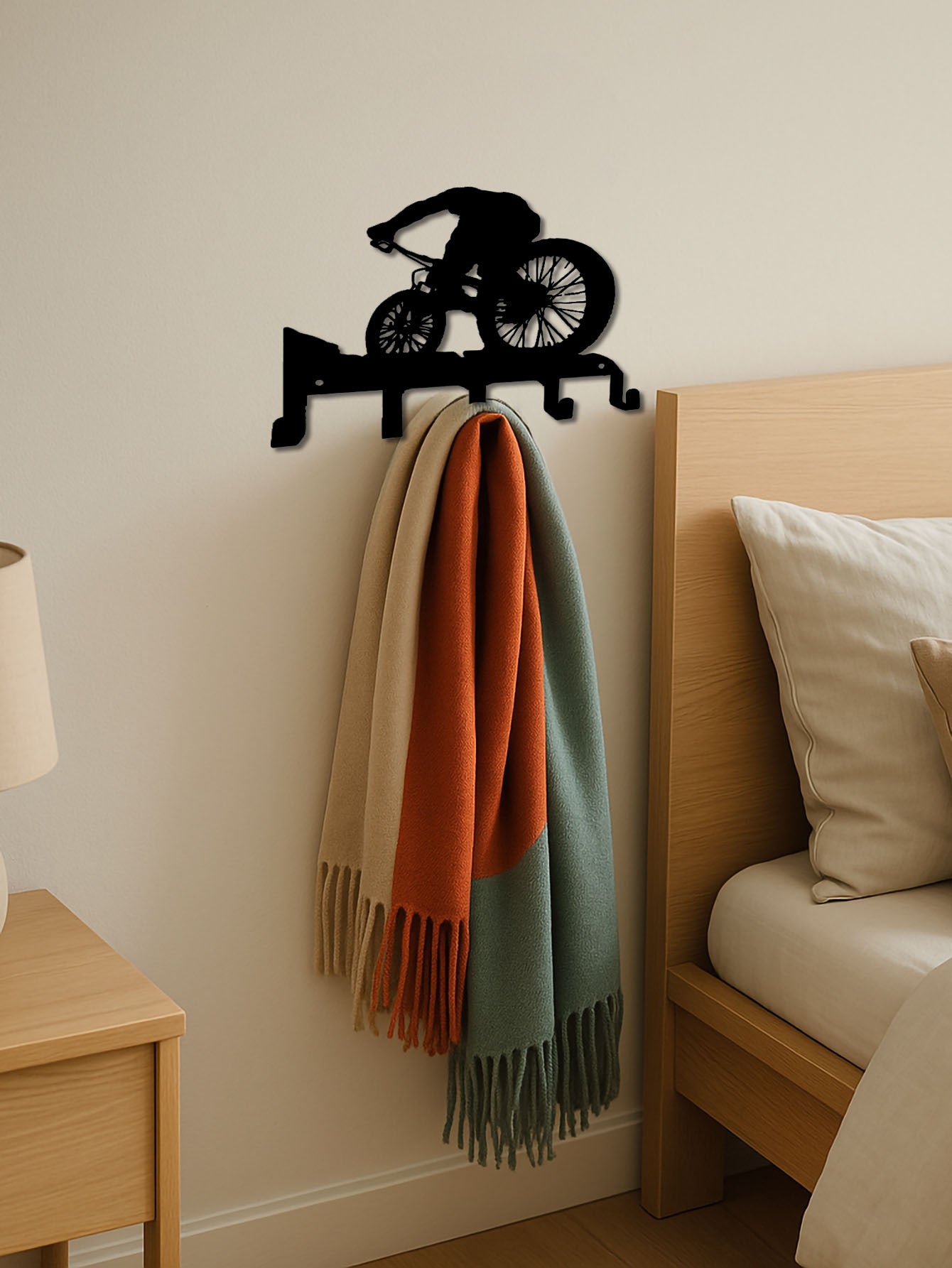 Elegant Metal Wall Art W Coat Hook - Functional Decor For Living Room Bedroom
