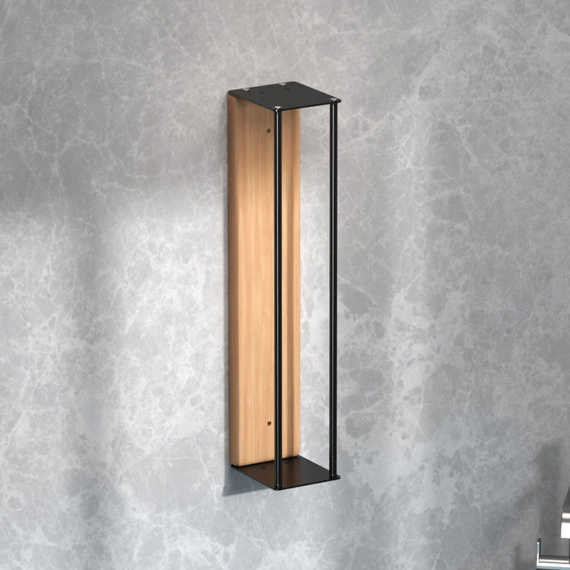 Wooden Wall-mounted Metal Shower Bathroom Towel Rack