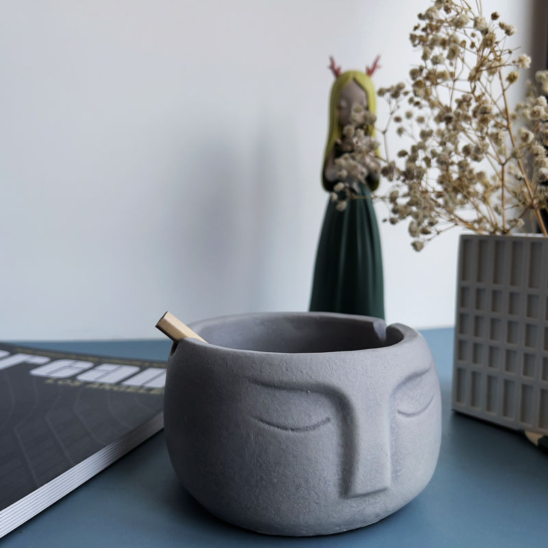 Creative Home Living Room Art Cement Ashtray
