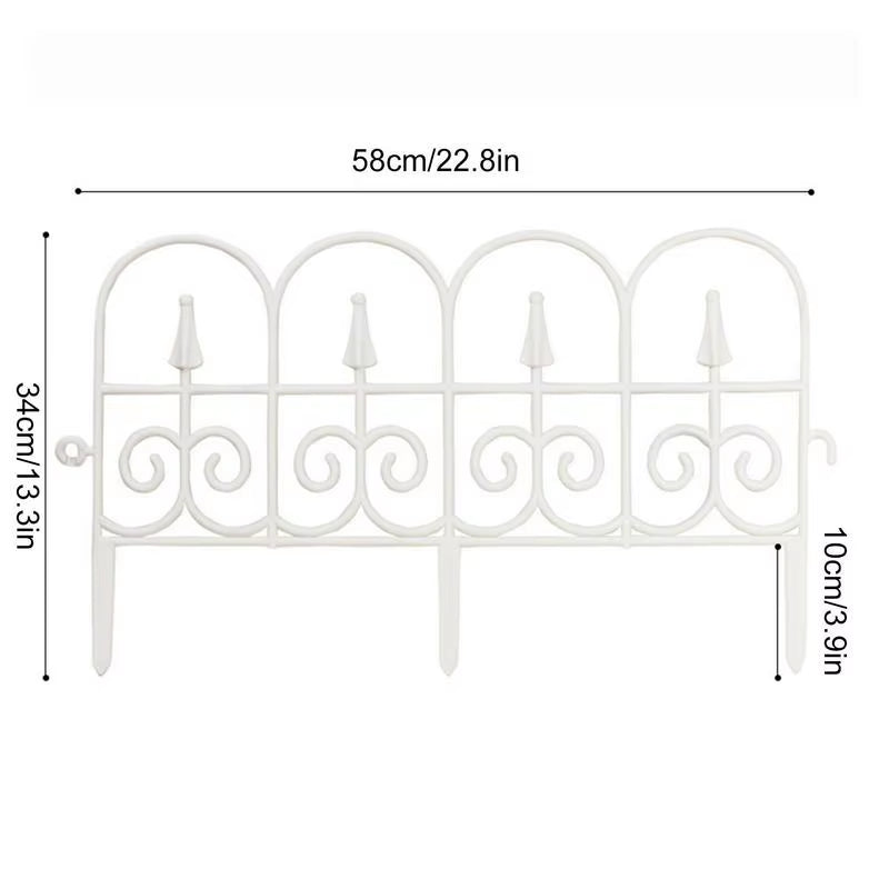 Large Decorative Garden Fence Outdoor Coated Metal Rustproof Landscape Wrought Iron Wire Border Folding Patio Bendable Fence