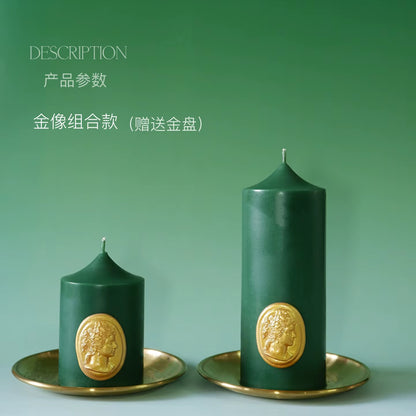 Lavender Scented Candle, Art Candle, Dark Green, Home Decoration, Birthday Gift.High-Grade Craft Candle. Refined Soy Wax. Green