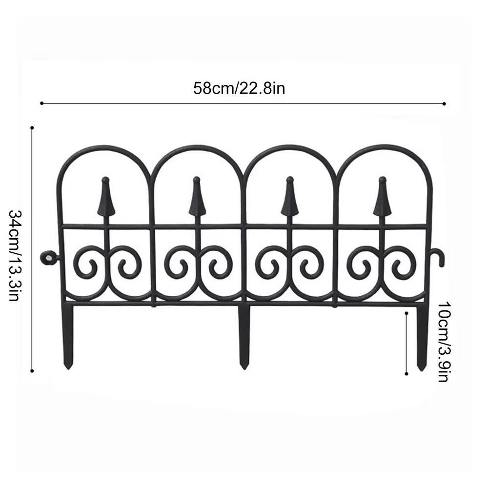 Large Decorative Garden Fence Outdoor Coated Metal Rustproof Landscape Wrought Iron Wire Border Folding Patio Bendable Fence