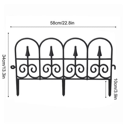 Large Decorative Garden Fence Outdoor Coated Metal Rustproof Landscape Wrought Iron Wire Border Folding Patio Bendable Fence