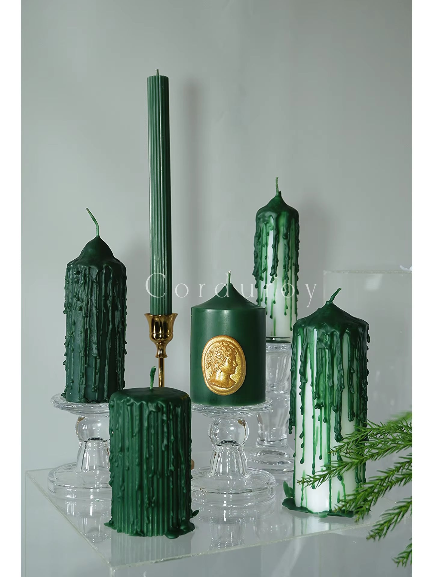 Lavender Scented Candle, Art Candle, Dark Green, Home Decoration, Birthday Gift.High-Grade Craft Candle. Refined Soy Wax. Green