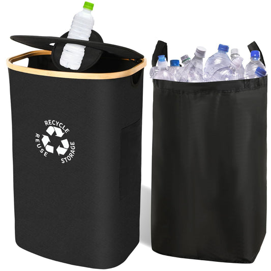 “Large Capacity Kitchen Storage Bottle Container with Lid, Recycling & Organization”