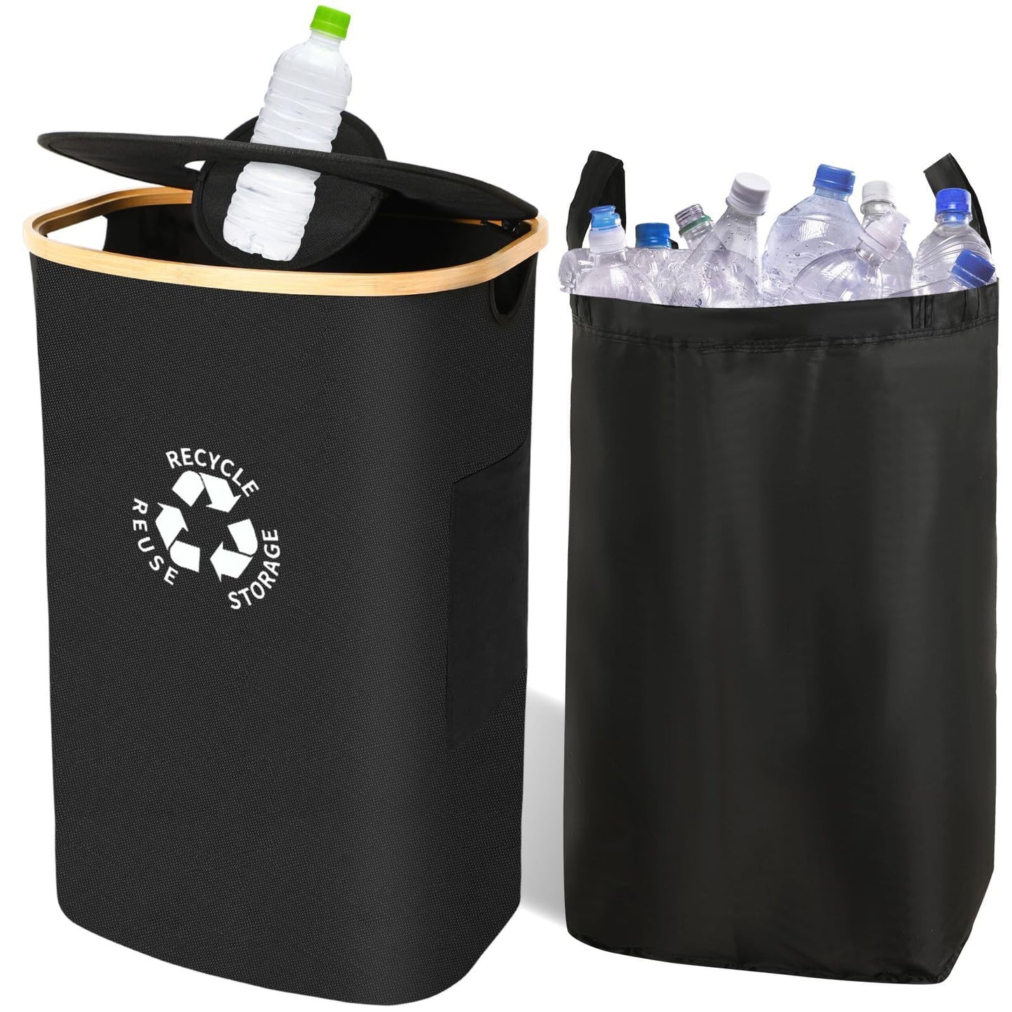 “Large Capacity Kitchen Storage Bottle Container with Lid, Recycling & Organization”