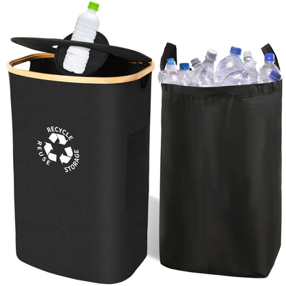 “Large Capacity Kitchen Storage Bottle Container with Lid, Recycling & Organization”