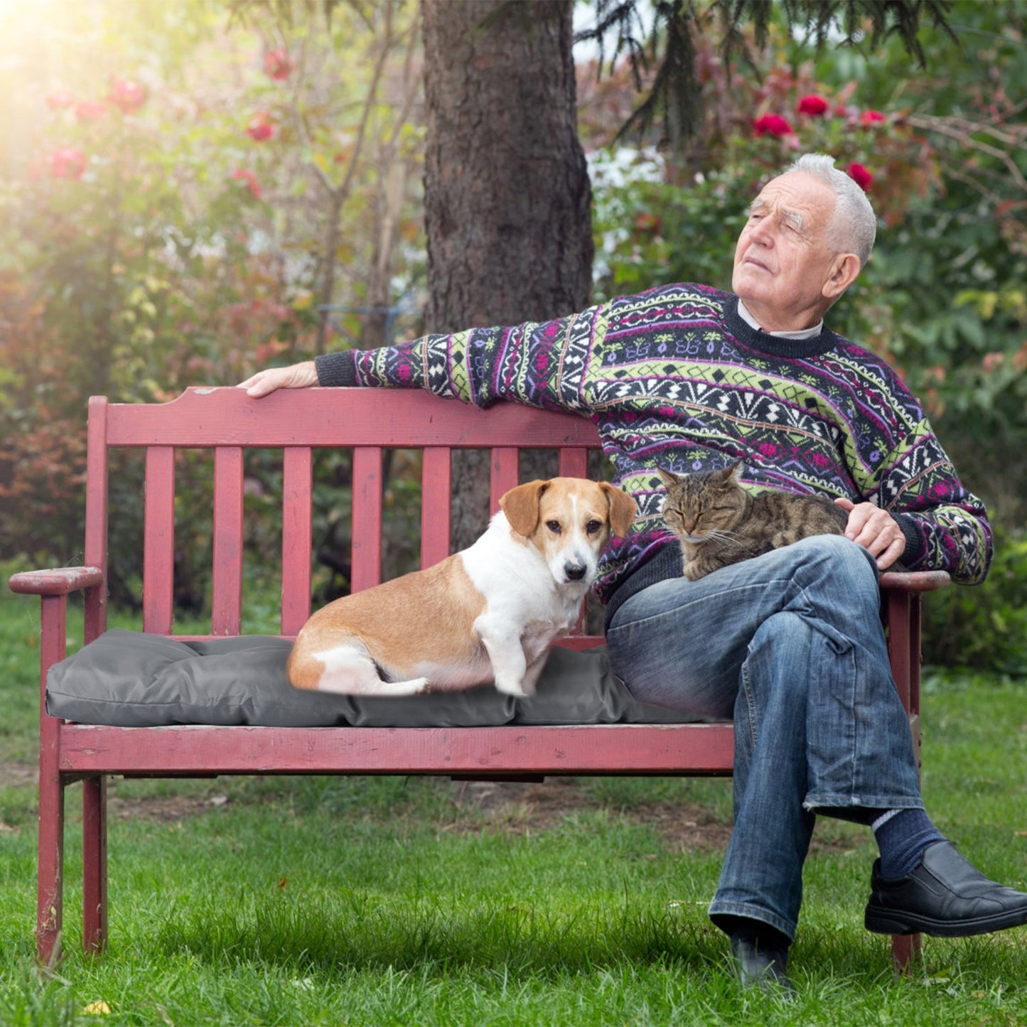 “1Pc Bench Seat Cushion, Indoor/Outdoor, Water-Resistant Options, 8cm/10cm, 51x20in”