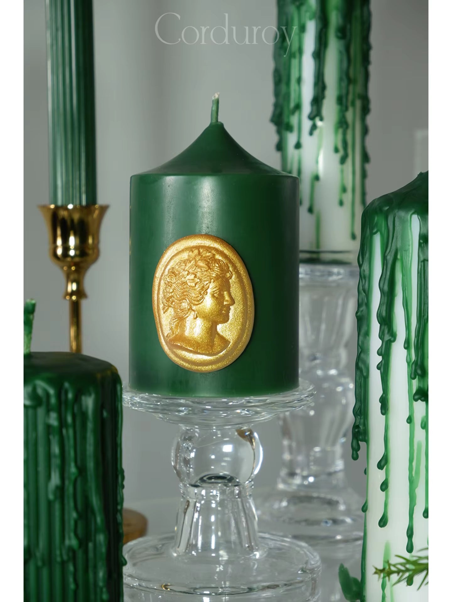 Lavender Scented Candle, Art Candle, Dark Green, Home Decoration, Birthday Gift.High-Grade Craft Candle. Refined Soy Wax. Green