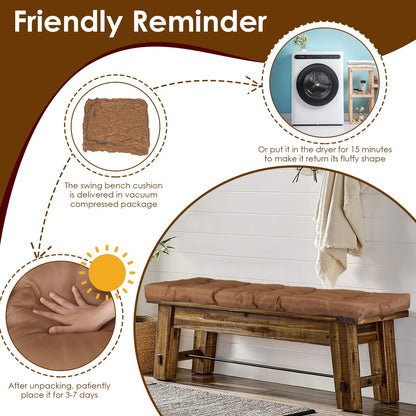 “1Pc Bench Seat Cushion, Indoor/Outdoor, Water-Resistant Options, 8cm/10cm, 51x20in”