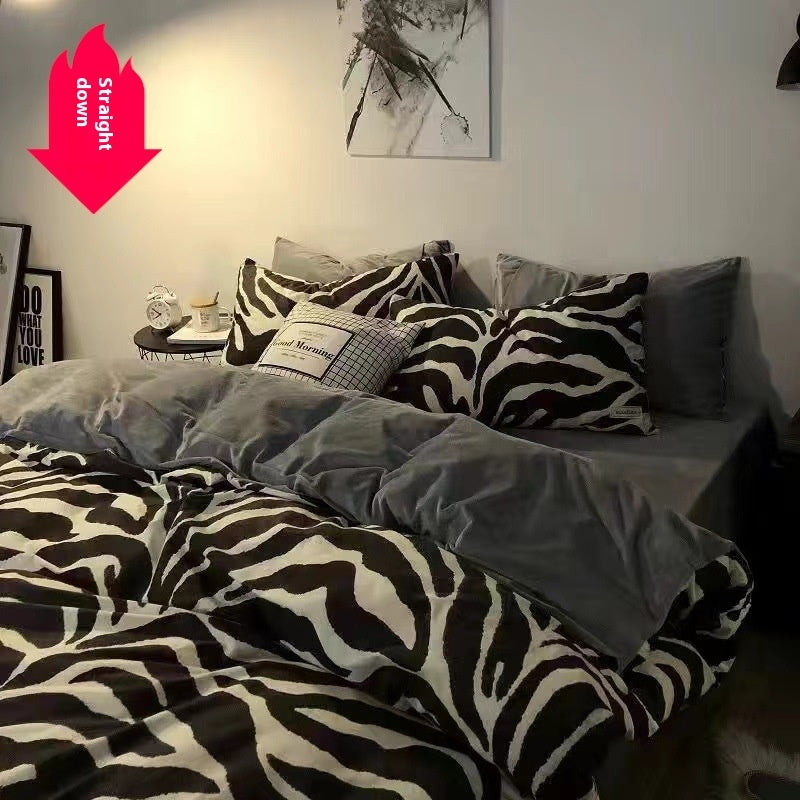 Skin-friendly Bed Four-piece Quilt Cover Bed Sheet