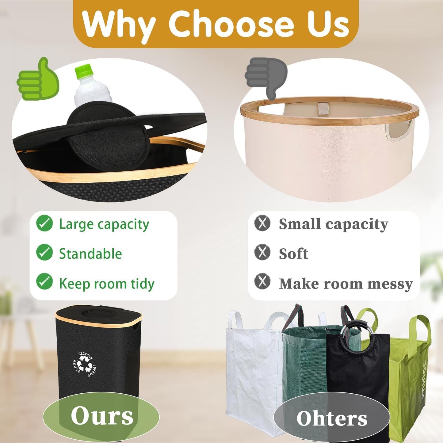 “Large Capacity Kitchen Storage Bottle Container with Lid, Recycling & Organization”