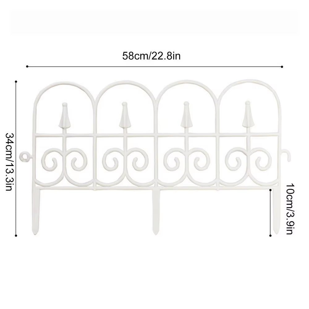 Large Decorative Garden Fence Outdoor Coated Metal Rustproof Landscape Wrought Iron Wire Border Folding Patio Bendable Fence