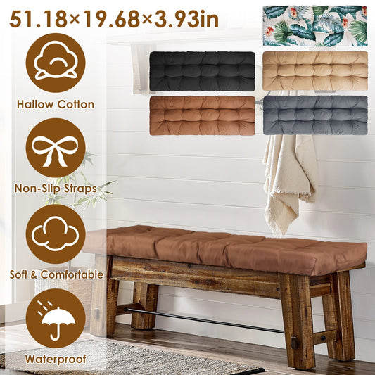 “1Pc Bench Seat Cushion, Indoor/Outdoor, Water-Resistant Options, 8cm/10cm, 51x20in”