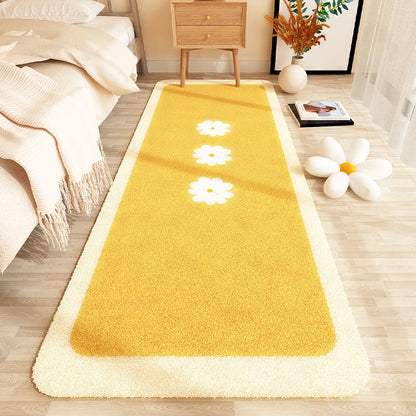 Yellow Carpet Bedroom Bed Imitation Cashmere Master Bed Front