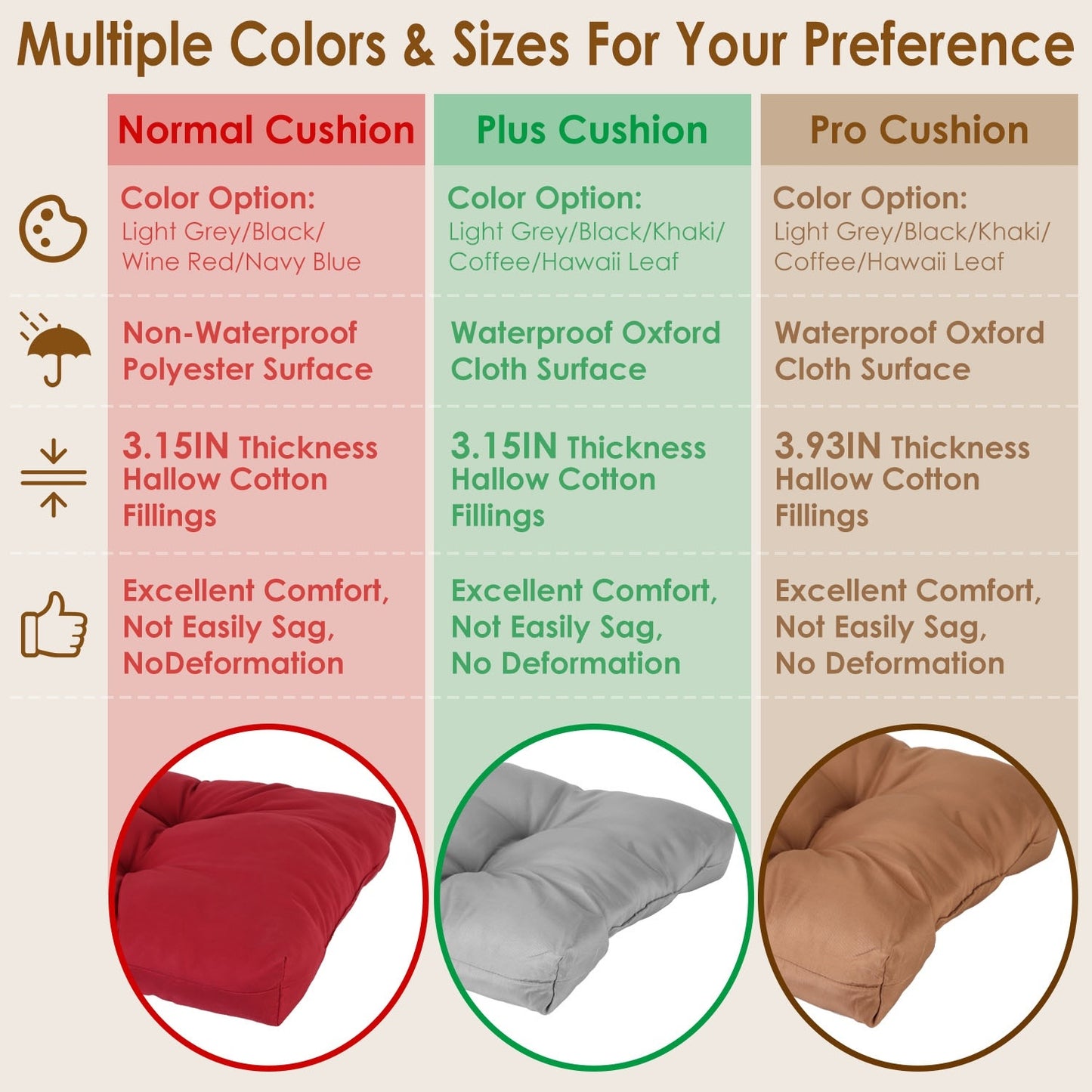 “1Pc Bench Seat Cushion, Indoor/Outdoor, Water-Resistant Options, 8cm/10cm, 51x20in”