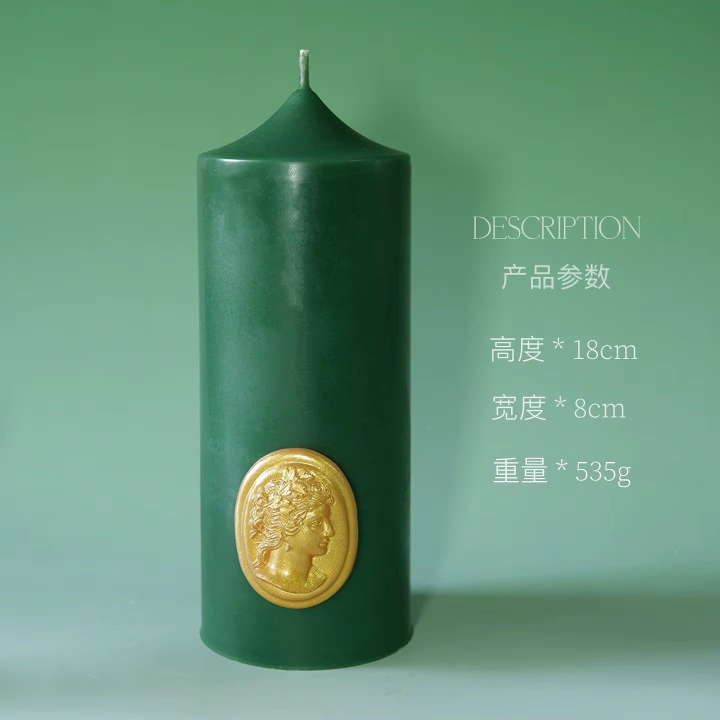 Lavender Scented Candle, Art Candle, Dark Green, Home Decoration, Birthday Gift.High-Grade Craft Candle. Refined Soy Wax. Green