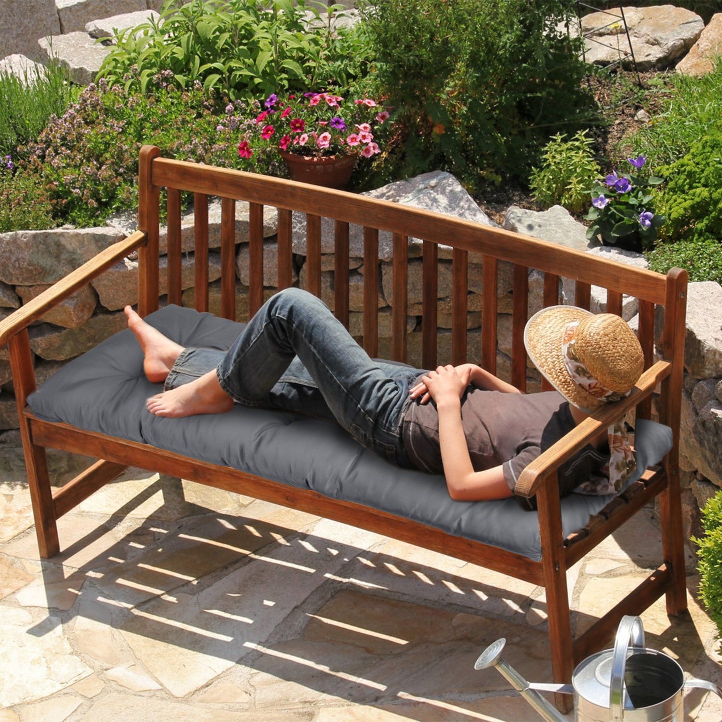 “1Pc Bench Seat Cushion, Indoor/Outdoor, Water-Resistant Options, 8cm/10cm, 51x20in”