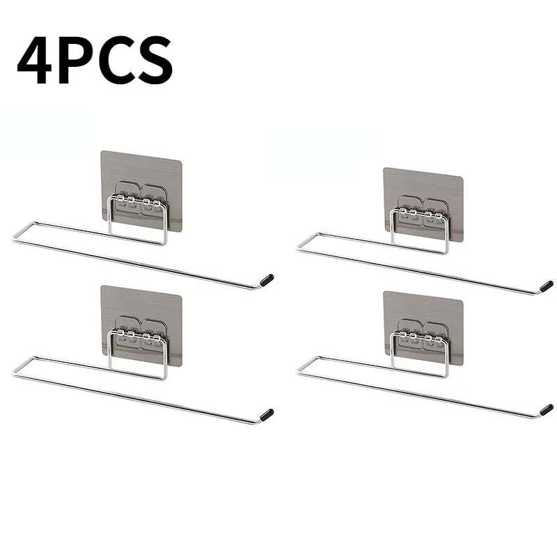 4/1PCS Kitchen Paper Holder Towel Storage Hook Toilet Paper Holder Towel Stand Storage Rack Tissue Holder Bathroom Organizer