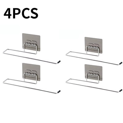 4/1PCS Kitchen Paper Holder Towel Storage Hook Toilet Paper Holder Towel Stand Storage Rack Tissue Holder Bathroom Organizer